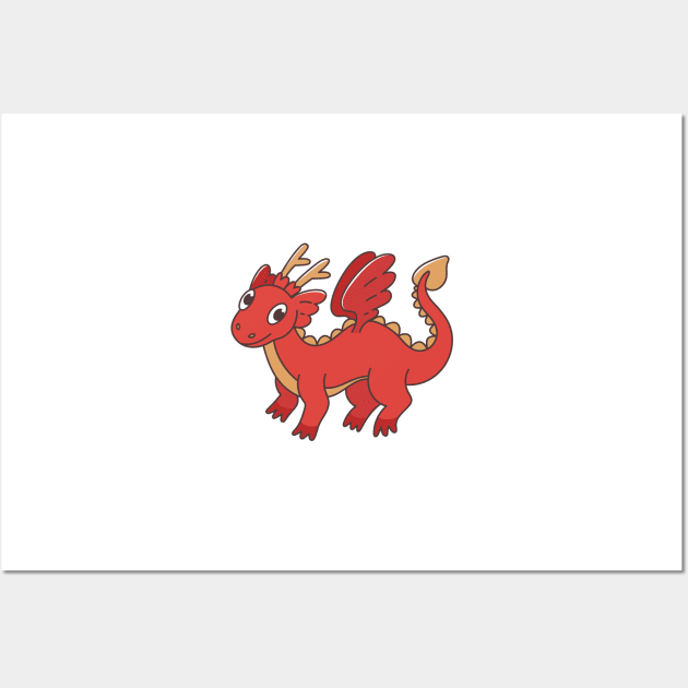 Red dragon Wall Art by Viaire